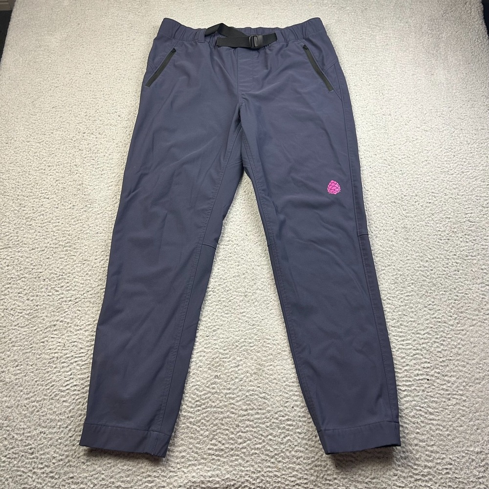 Stio Pinedale Pants Mens Blue Softshell Integrated Belt Hiking Outdoor Medium